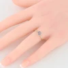 Second Hand 14ct White Gold Sapphire Solitaire & Diamond Ring - Worn View
