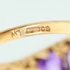 Second Hand 9ct Gold Amethyst Trilogy Ring - Hallmark Detail