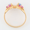 9ct Gold Ruby Sapphire & Diamond Butterfly Ring - Top View