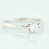 Second Hand 18ct White Gold Solitaire Cubic Zirconia Ring - Angled View