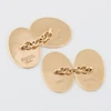Second Hand 9ct Gold Plain Oval Chain Cufflinks - Rear View