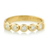 9ct Gold 5 Stone Rub-Over Diamond Ring - Front View