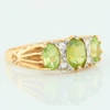 9ct Gold Peridot and Diamond Half Hoop Ring - Angled View