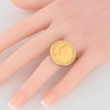 Vintage 9ct Gold 1896 Sovereign Ring - Worn View