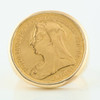 Vintage 9ct Gold 1896 Sovereign Ring - Front View