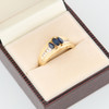 Second Hand 14ct Gold Marquise Sapphire & Diamond Dress Ring - In Box