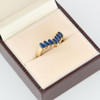 Second Hand 9ct Gold Sapphire Wishbone Ring - In Box 