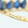 Second Hand 9ct Gold Sapphire Wishbone Ring - Hallmark Detail