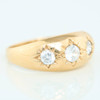 Second Hand 9ct Gold Cubic Zirconia Trilogy Gypsy Ring - Angled View