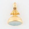 Antique 9ct Gold and Chalcedony Fob - 1837 - Tilted View