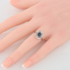 Antique 18ct White Gold Sapphire & Diamond Cluster Ring - Worn View