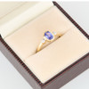 9ct Gold Tanzanite and Diamond Trilogy Ring - In Box