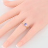 9ct Gold Tanzanite and Diamond Trilogy Ring - Worn View