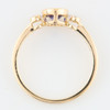 9ct Gold Tanzanite and Diamond Trilogy Ring - Top View