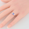 9ct White Gold Tanzanite and Baguette Diamond Ring - Worn View