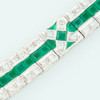 Second Hand 18ct White Gold Emerald & Diamond Bracelet, Art Deco Style - Close Up