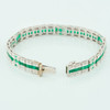 Second Hand 18ct White Gold Emerald & Diamond Bracelet, Art Deco Style - Rear View, Open.