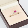 Second Hand 9ct White Gold Ruby & Diamond Cross Over Ring - In Box