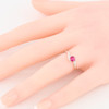 Second Hand 9ct White Gold Ruby & Diamond Cross Over Ring - Worn View