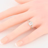 9ct Gold Aquamarine and Diamond Swirl Dress Ring - Worn View