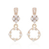 Vintage 18ct White Gold Disc Diamond Drop Earrings – Art Deco Style - Main View