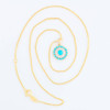 9ct Gold Turquoise and Diamond Disc Pendant Necklace - All Item