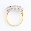 Second Hand 18ct Gold Sapphire and Diamond Triple Cluster Ring - Top View