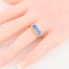 Second Hand 18ct Gold Sapphire and Diamond Triple Cluster Ring - Worn View