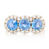 Second Hand 18ct Gold Sapphire and Diamond Triple Cluster Ring - Main View