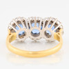 Second Hand 18ct Gold Sapphire and Diamond Triple Cluster Ring - Rear View