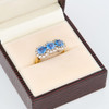 Second Hand 18ct Gold Sapphire and Diamond Triple Cluster Ring - In Box