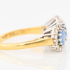 Second Hand 18ct Gold Sapphire and Diamond Triple Cluster Ring - Side View