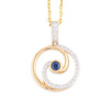 9ct Gold Sapphire & Diamond Spiral Pendant Necklace - Main View