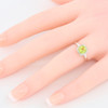 9ct White Gold Peridot and Diamond Cluster Ring - Worn View