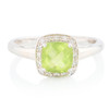 9ct White Gold Peridot and Diamond Cluster Ring - Main View