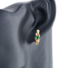 Second Hand 9ct Gold Emerald and Diamond Twist Stud Earrings - Main View