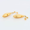 Second Hand 9ct Gold Decorated Bombe Drop Earrings - Rear View