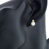 9ct Gold Pearl and Diamond Stud Earrings - Worn View