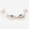 9ct White Gold Sapphire & Diamond Halo Drop Earrings - Angled View