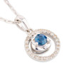 9ct White Gold Sapphire & Diamond Halo Pendant Necklace - Main View