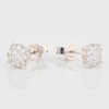 18ct White Gold Diamond Cluster Stud Earrings - Angled View