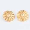 Second Hand 9ct Gold Sun Ray Disc Clip-On Earrings - Front View