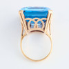 Vintage 9ct Gold Large Blue Paste Dress Ring – 1960-1961 - Top View