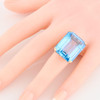 Vintage 9ct Gold Large Blue Paste Dress Ring – 1960-1961 - Worn View