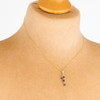 9ct Gold Pear Cut Sapphire Pendant Necklace - Worn View