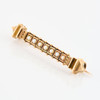 Antique 18ct Gold Pearl Tower Bar Brooch - Angled View