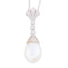 18ct White Gold Pearl and Diamond Lady Sybil Pendant by Ungar and Ungar - Main View