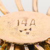 Vintage 14ct Gold Turquoise Brooch - Gold Stamp