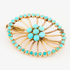 Antique 14ct Gold Turquoise Brooch - Front View