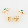 9ct Gold Pear Cut Emerald and Diamond Stud Earrings - Top View